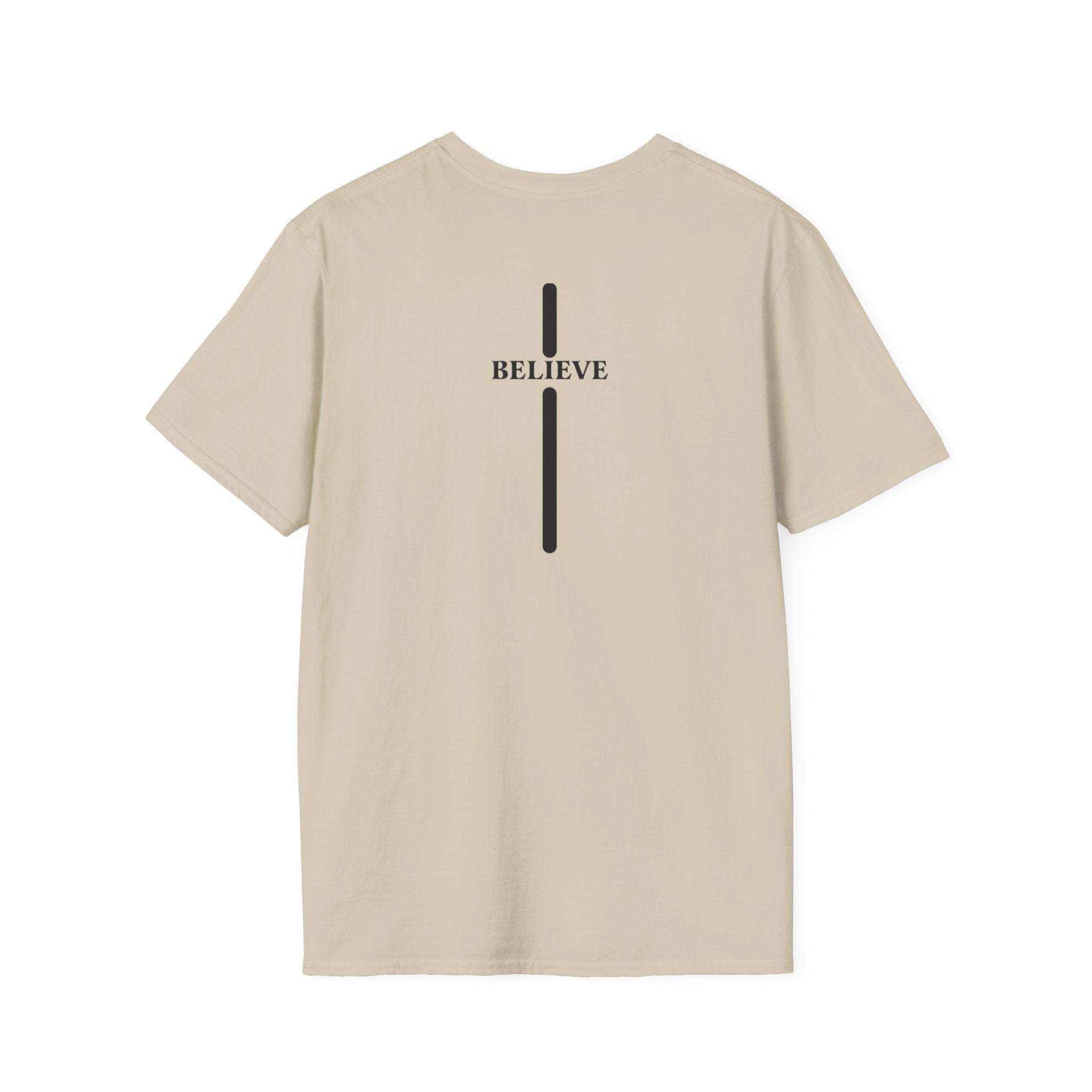 I Believe cross design Youth Tee | Trailhead mountain logo