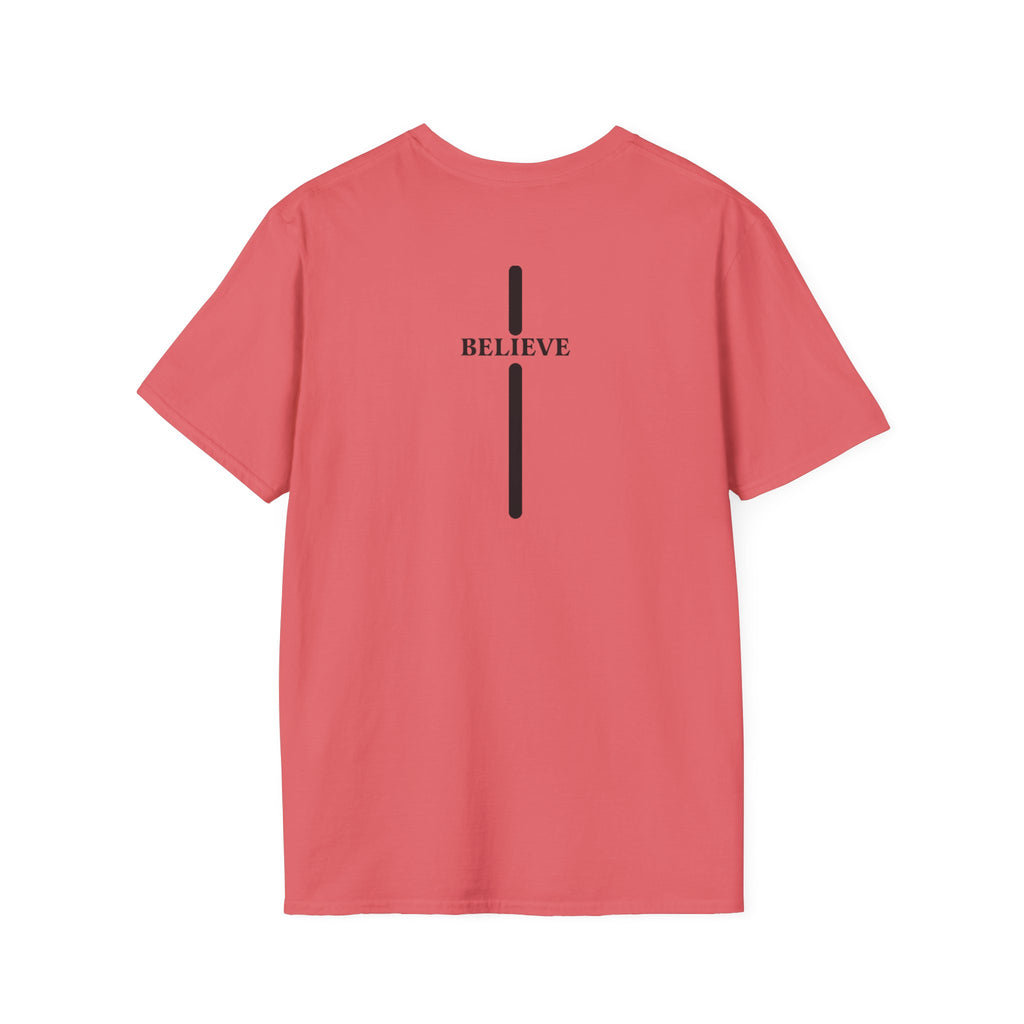 I Believe cross design Youth Tee | Trailhead mountain logo