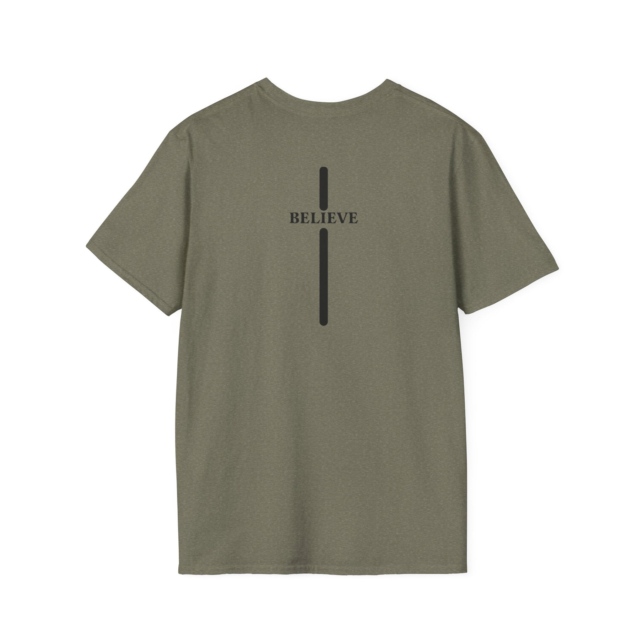 I Believe cross design Youth Tee | Trailhead mountain logo