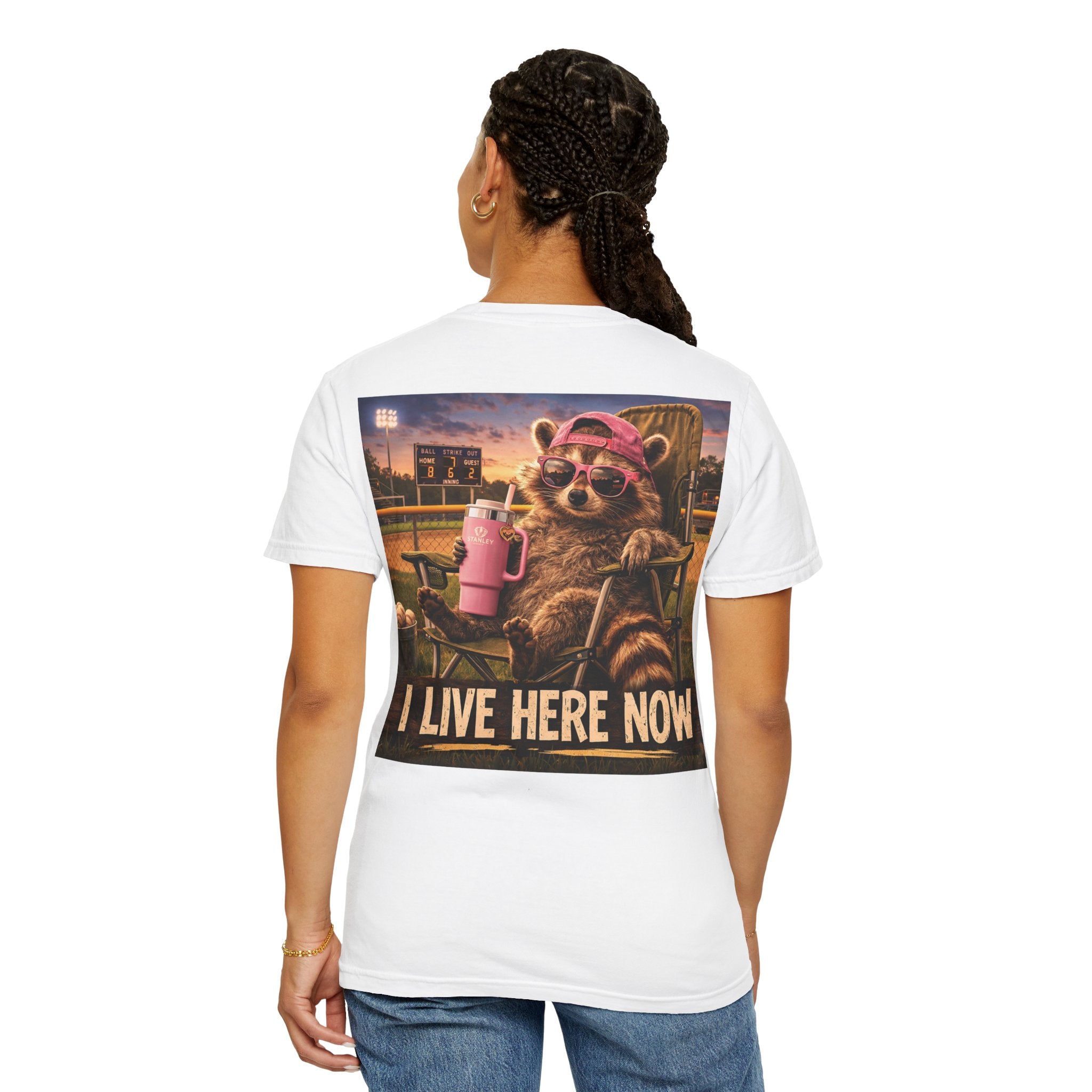 Copy of  "I live here now" Raccoon Grandma Tee