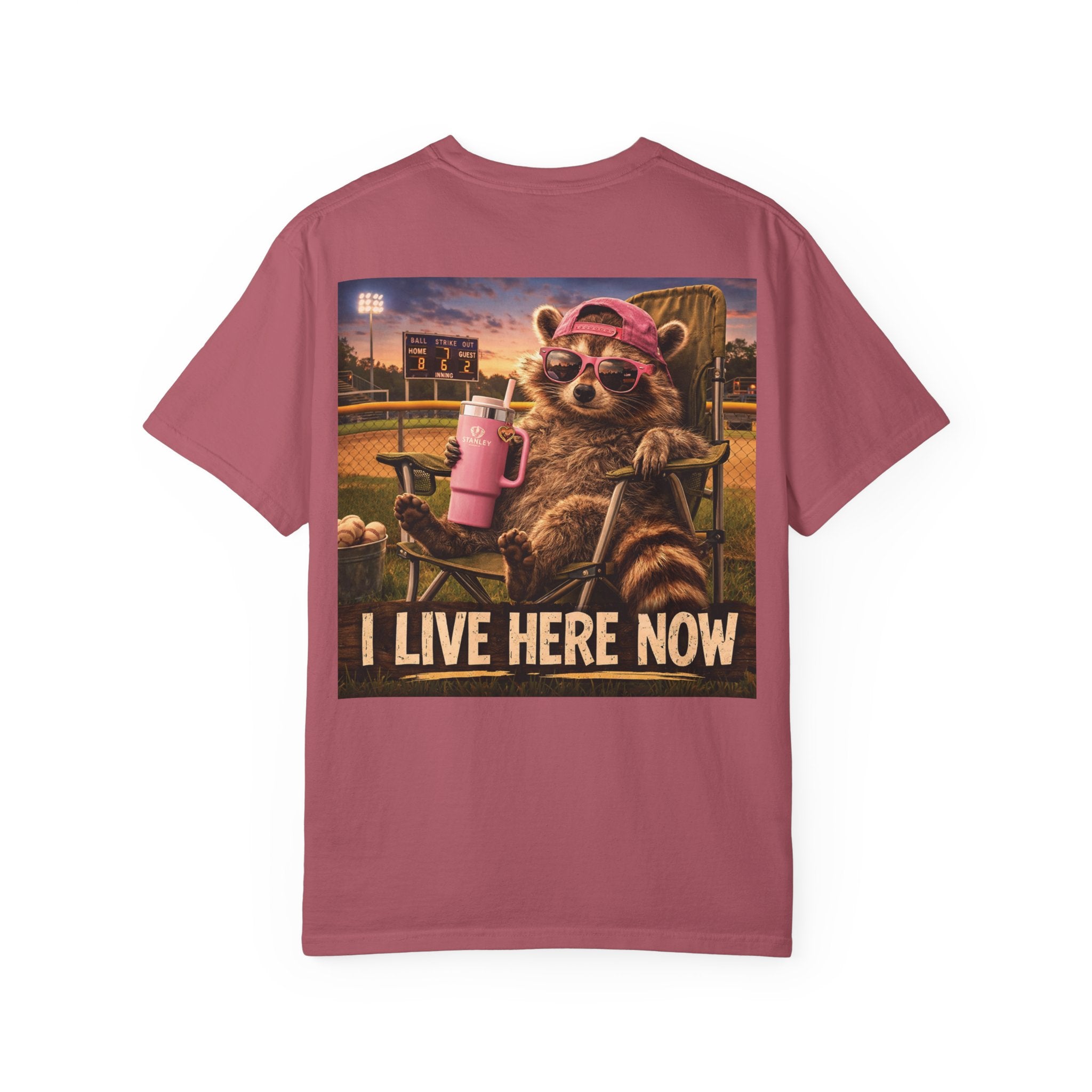 "I live here now" Raccoon Grandma Tee